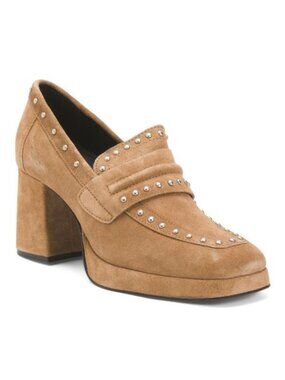 DIBA TRUE Suede Song Notes Heeled Loafers